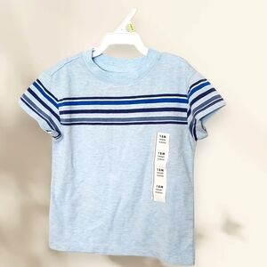 Cat &‎ Jack Blue Nautical Stripe Short Sleeve Tee